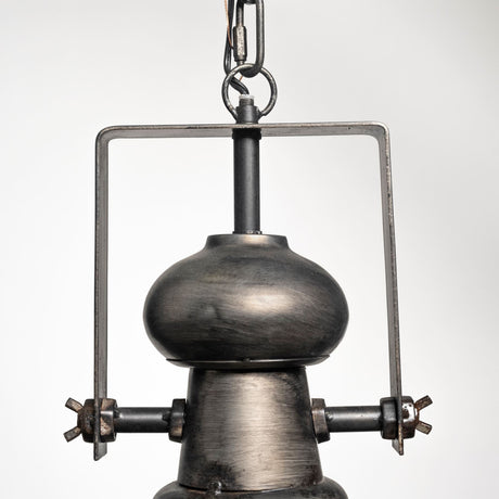 Bashaw I Gray Toned Metal Dome Pendant Light by Mercana at Eve Furniture