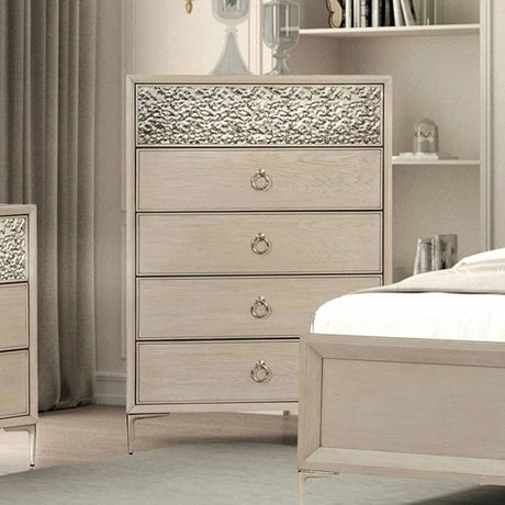 Bashford Natural Oak 5-Piece Queen Bedroom Set by Furniture of America at Eve Furniture