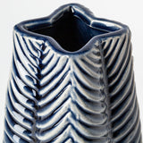Bashir I Small Dark Navy Gloss Ceramic Vase by Mercana at Eve Furniture