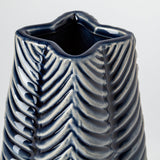 Bashir II Large Dark Navy Gloss Ceramic Vase by Mercana at Eve Furniture