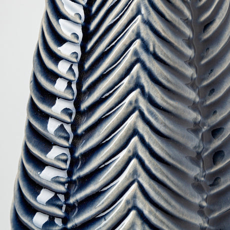 Bashir II Large Dark Navy Gloss Ceramic Vase by Mercana at Eve Furniture