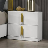 Basildon White/Gold 5-Piece Queen Bedroom Set by Furniture of America at Eve Furniture