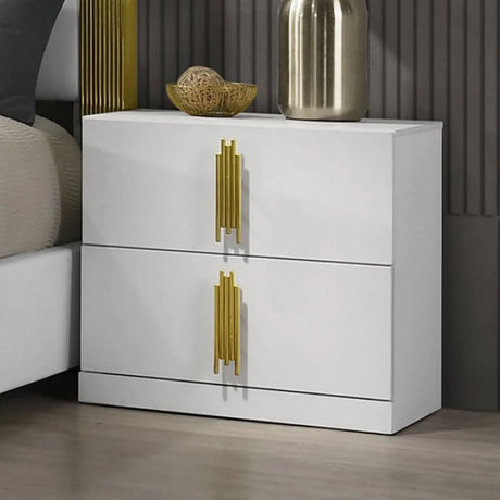 Basildon White/Gold 5-Piece Queen Bedroom Set by Furniture of America at Eve Furniture