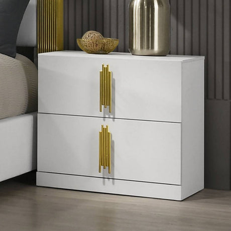 Basildon White/Gold 4-Piece Queen Bedroom Set by Furniture of America at Eve Furniture
