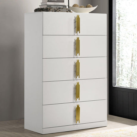 Basildon White/Gold Chest by Furniture of America at Eve Furniture