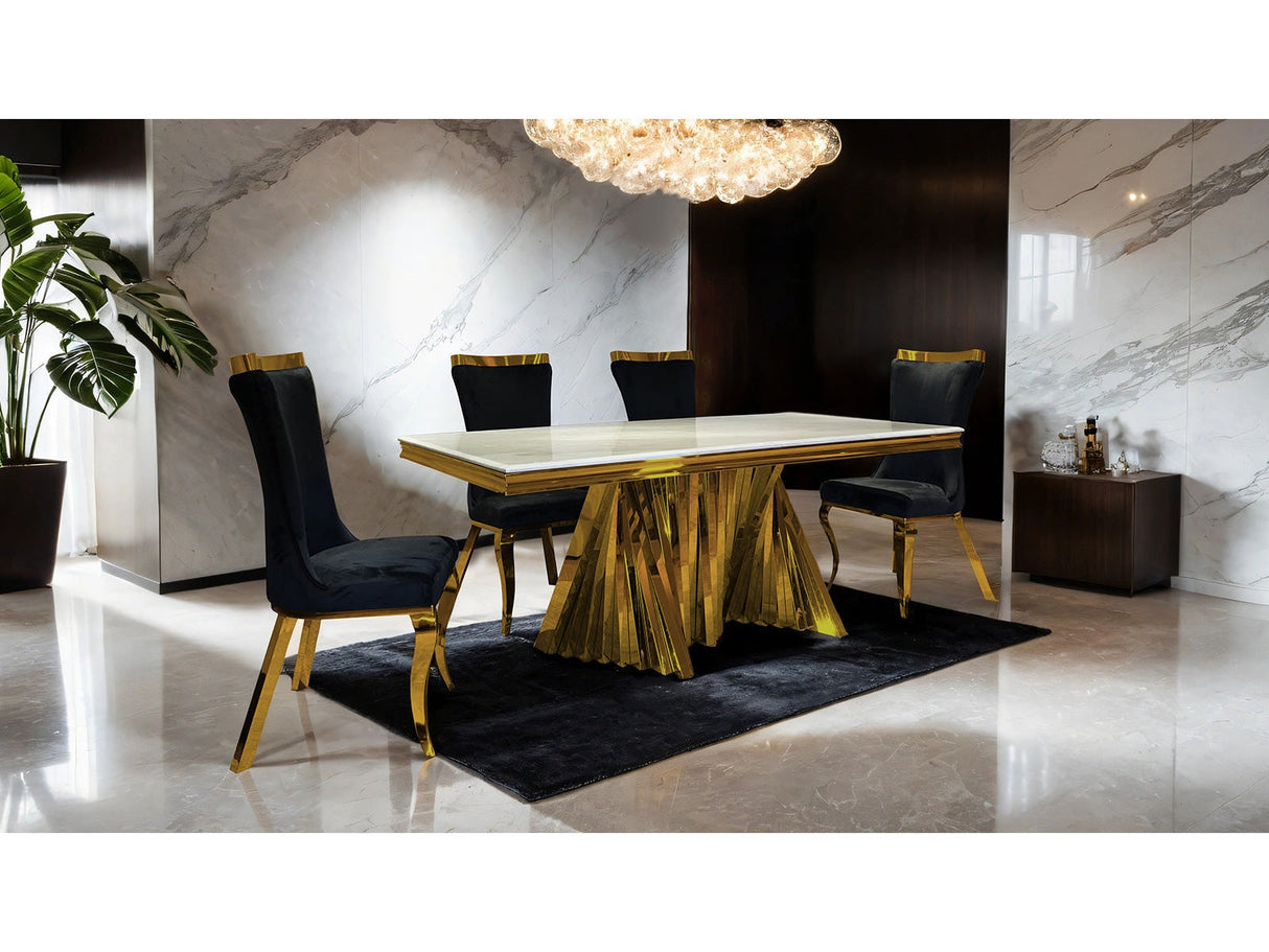Basilicata Gold Dining Table Only by Furniture of America at Eve Furniture