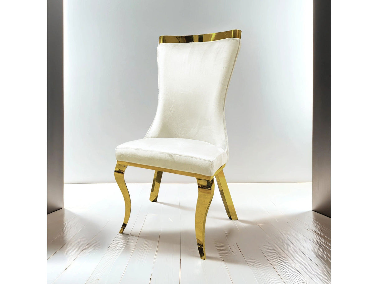 Basilicata Gold/White Chair (Set of 2) by Furniture of America at Eve Furniture