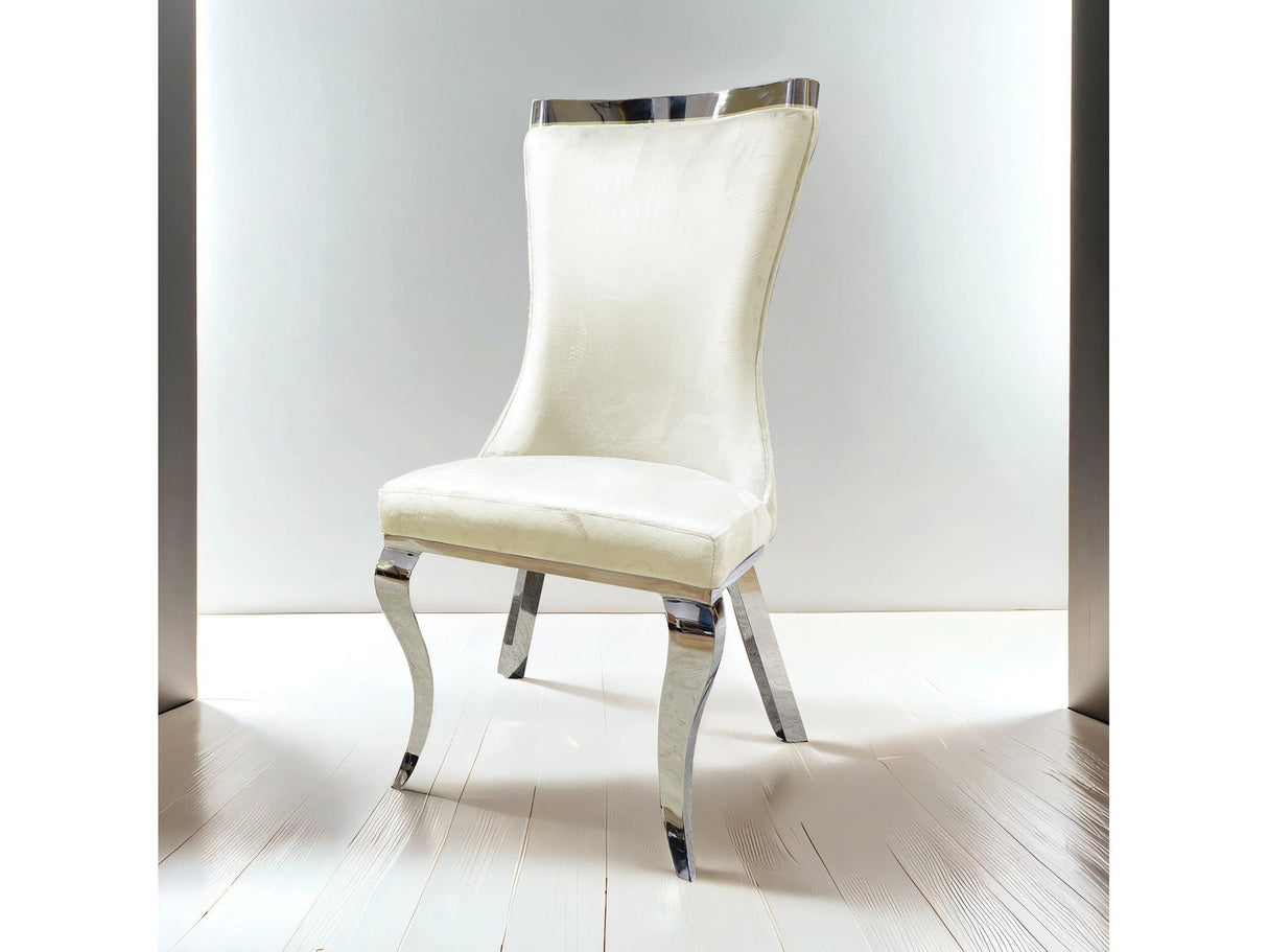 Basilicata Silver/White Chair (Set of 2) by Furniture of America at Eve Furniture