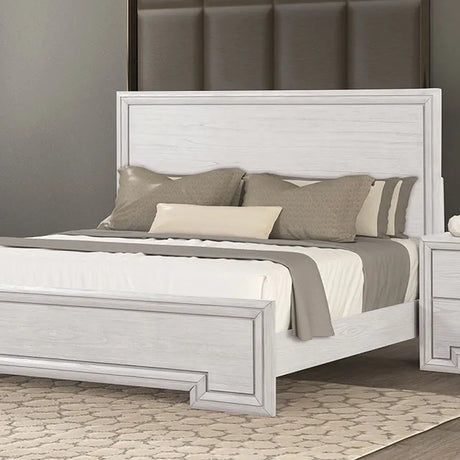 Basilone Rustic White 4-Piece Queen Bedroom Set by Furniture of America at Eve Furniture