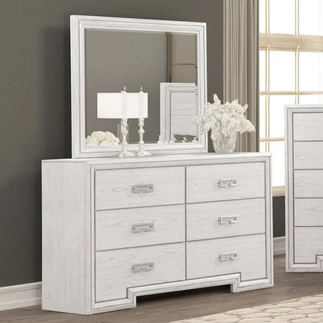 Basilone Rustic White 4-Piece Queen Bedroom Set by Furniture of America at Eve Furniture