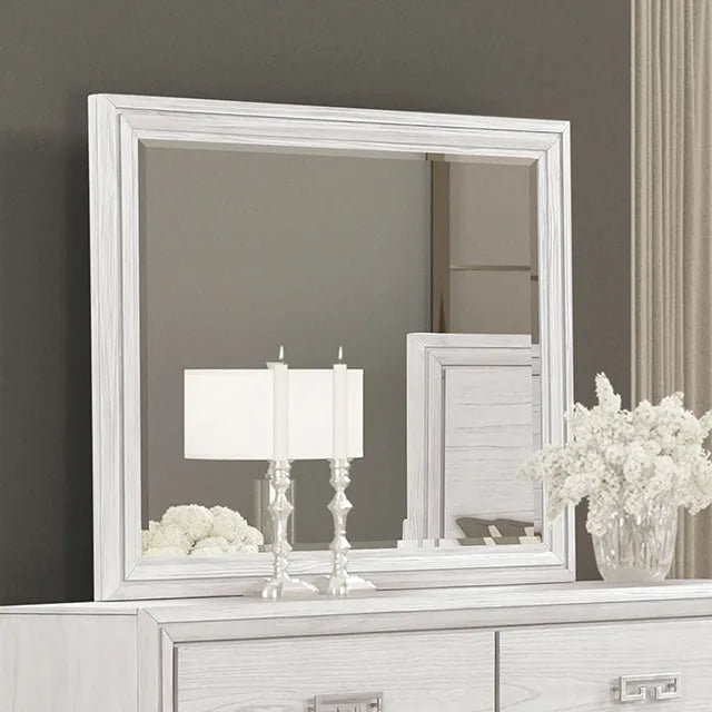 Basilone Rustic White 5-Piece Queen Bedroom Set by Furniture of America at Eve Furniture