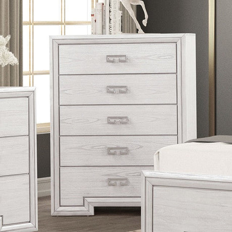 Basilone Rustic White 5-Piece Queen Bedroom Set by Furniture of America at Eve Furniture
