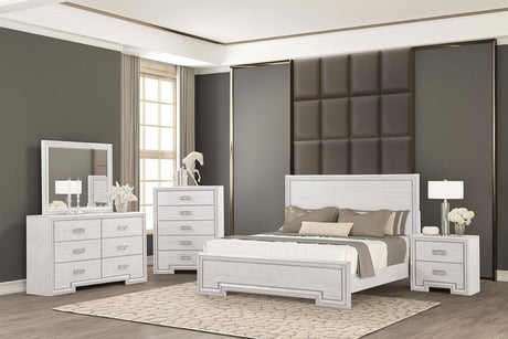 Basilone Rustic White Queen Bed by Furniture of America at Eve Furniture
