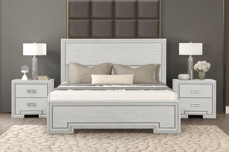 Basilone Rustic White Queen Bed by Furniture of America at Eve Furniture