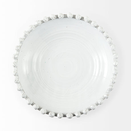 Basin 16" Round Off-White Glazed Decorative Bowl by Mercana at Eve Furniture