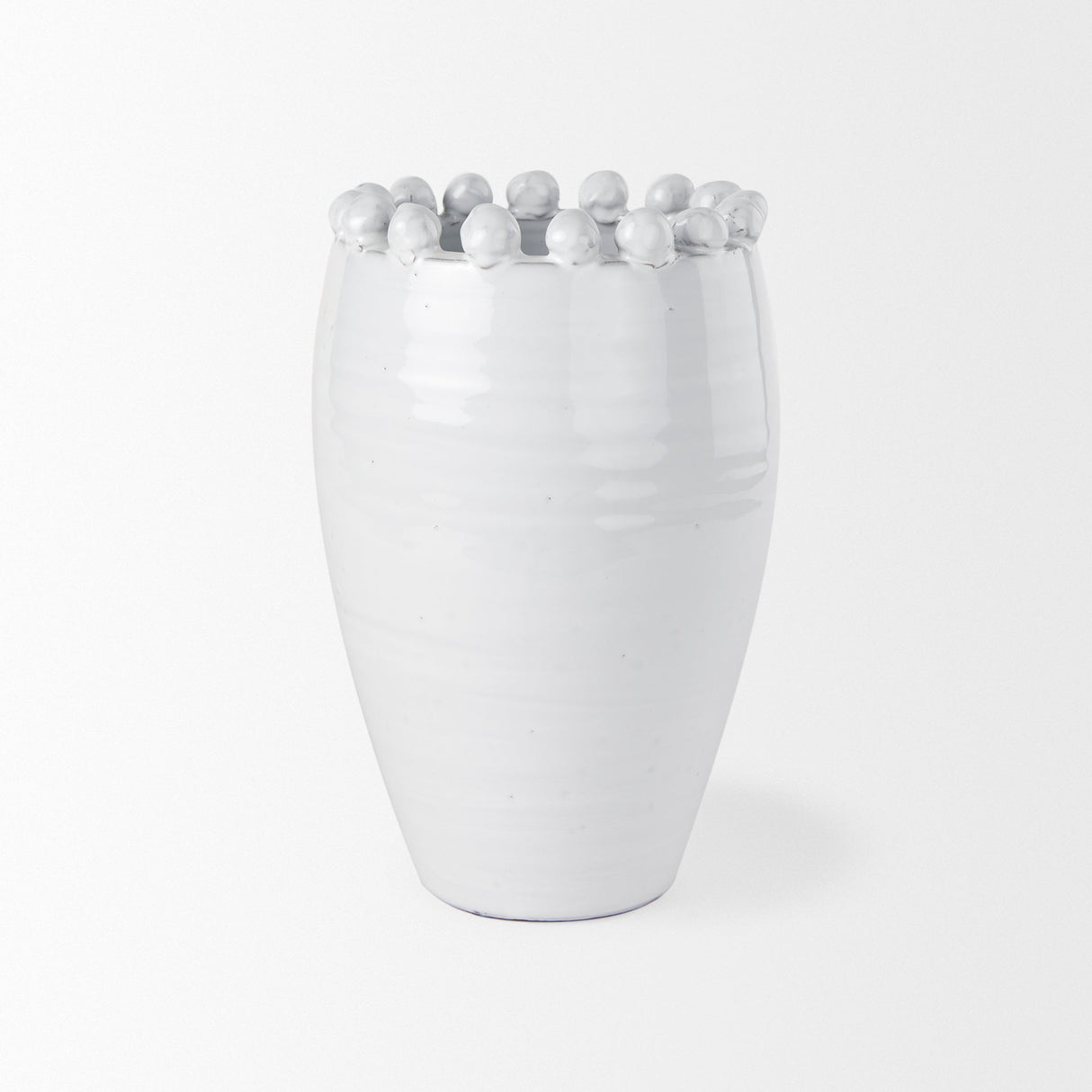 Basin Medium Off-White Glazed Vase by Mercana at Eve Furniture