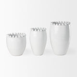 Basin Medium Off-White Glazed Vase by Mercana at Eve Furniture