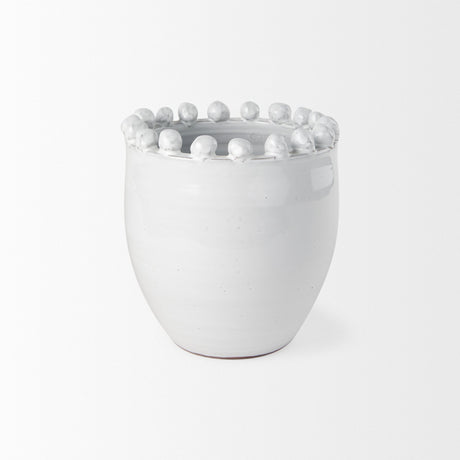 Basin Small Off-White Glazed Vase by Mercana at Eve Furniture