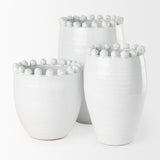 Basin Small Off-White Glazed Vase by Mercana at Eve Furniture