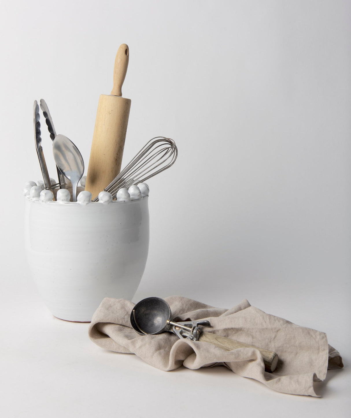 Basin Small Off-White Glazed Vase by Mercana at Eve Furniture