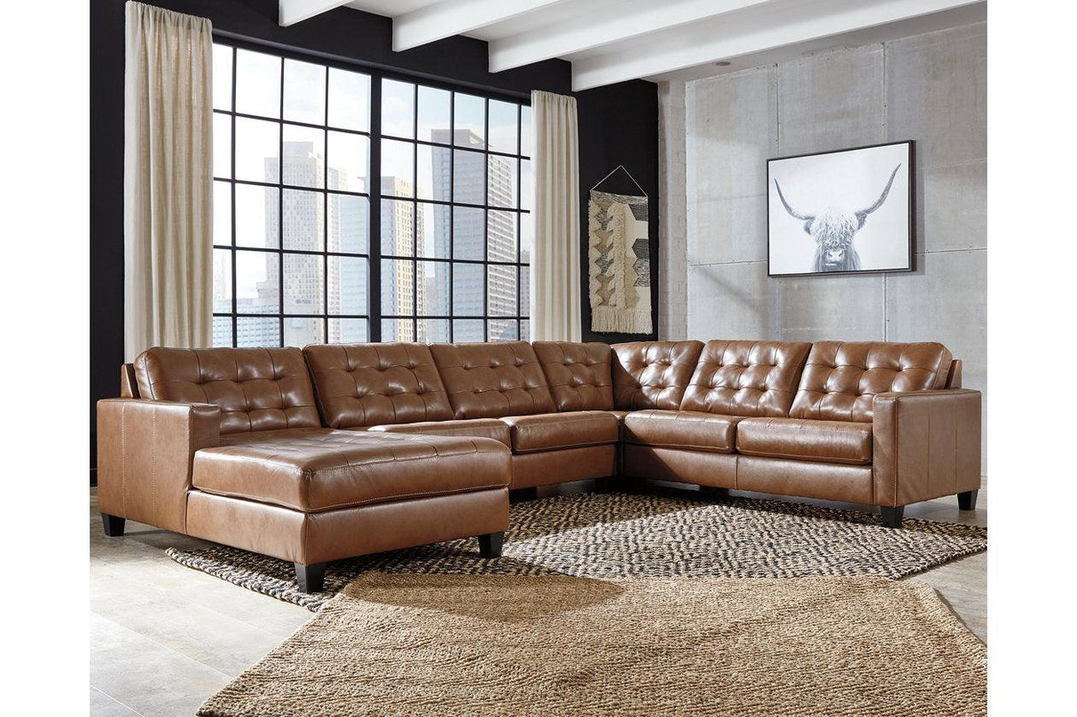 Baskove Auburn 4-Piece Sectional with Chaise by Ashley at Eve Furniture