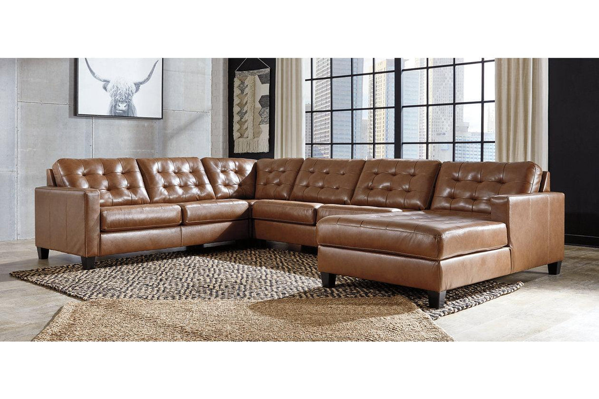 Baskove Auburn 4-Piece Sectional with Chaise by Ashley at Eve Furniture