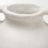 Basma White Scale Textured Ceramic Vase w/ Handles by Mercana at Eve Furniture