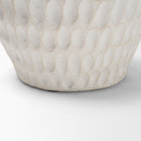 Basma White Scale Textured Ceramic Vase w/ Handles by Mercana at Eve Furniture