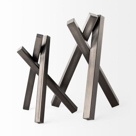 Bastian (Small) Black Metal Abstract Object by Mercana at Eve Furniture