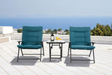 Bastia Teal 3 Pc. Conversation Set by Furniture of America at Eve Furniture