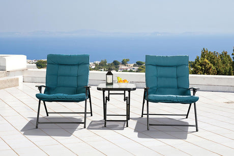 Bastia Teal 3 Pc. Conversation Set by Furniture of America at Eve Furniture