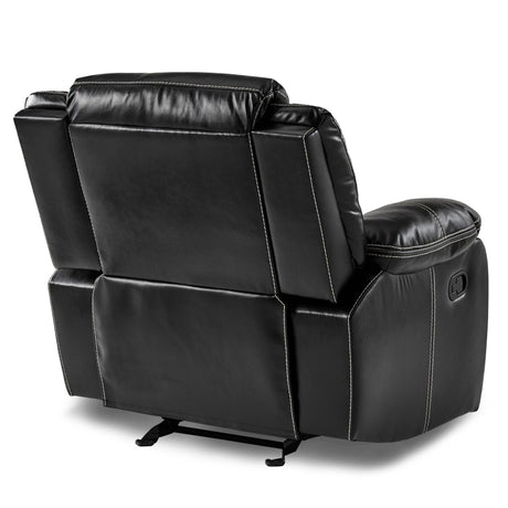 Bastrop Black Glider Reclining Chair by Homelegance at Eve Furniture
