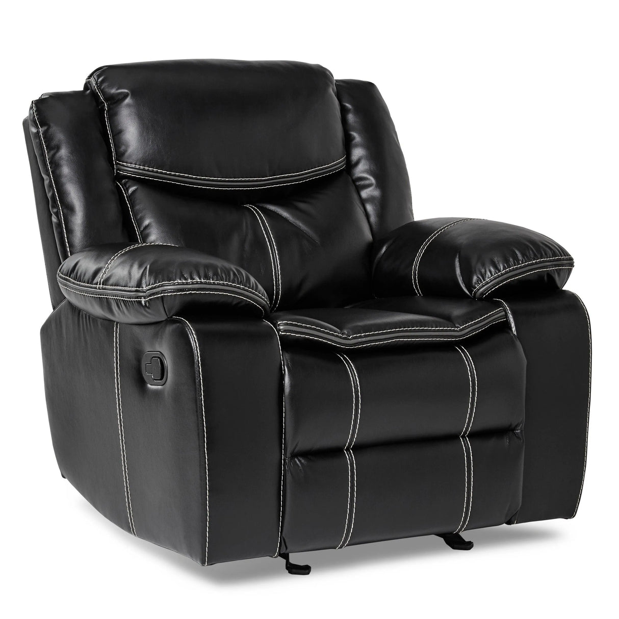 Bastrop Black Glider Reclining Chair by Homelegance at Eve Furniture