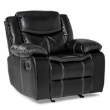 Bastrop Black Glider Reclining Chair by Homelegance at Eve Furniture