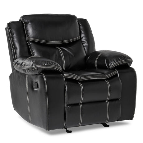 Bastrop Black Glider Reclining Chair by Homelegance at Eve Furniture