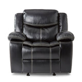 Bastrop Black Glider Reclining Chair by Homelegance at Eve Furniture