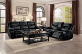 Bastrop Black Reclining Loveseat by Homelegance at Eve Furniture
