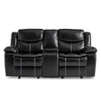 Bastrop Black Reclining Loveseat by Homelegance at Eve Furniture