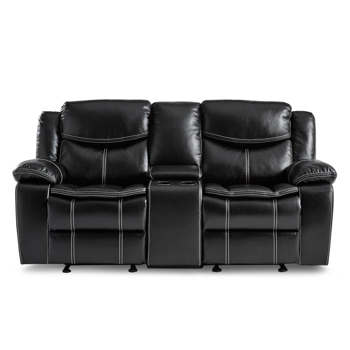 Bastrop Black Reclining Loveseat by Homelegance at Eve Furniture