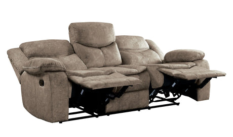 Bastrop Brown Fabric Double Reclining Sofa by Homelegance at Eve Furniture