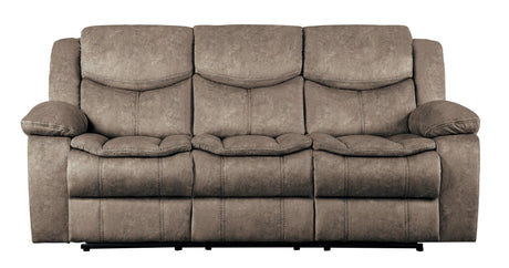 Bastrop Brown Fabric Double Reclining Sofa by Homelegance at Eve Furniture
