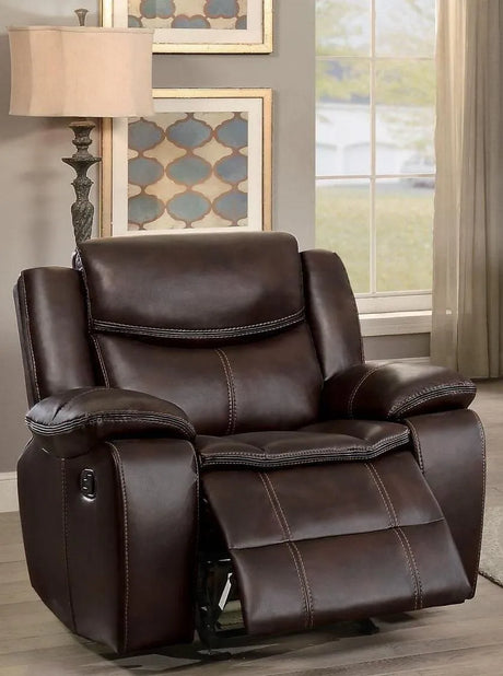 Bastrop Brown Reclining Chair by Homelegance at Eve Furniture