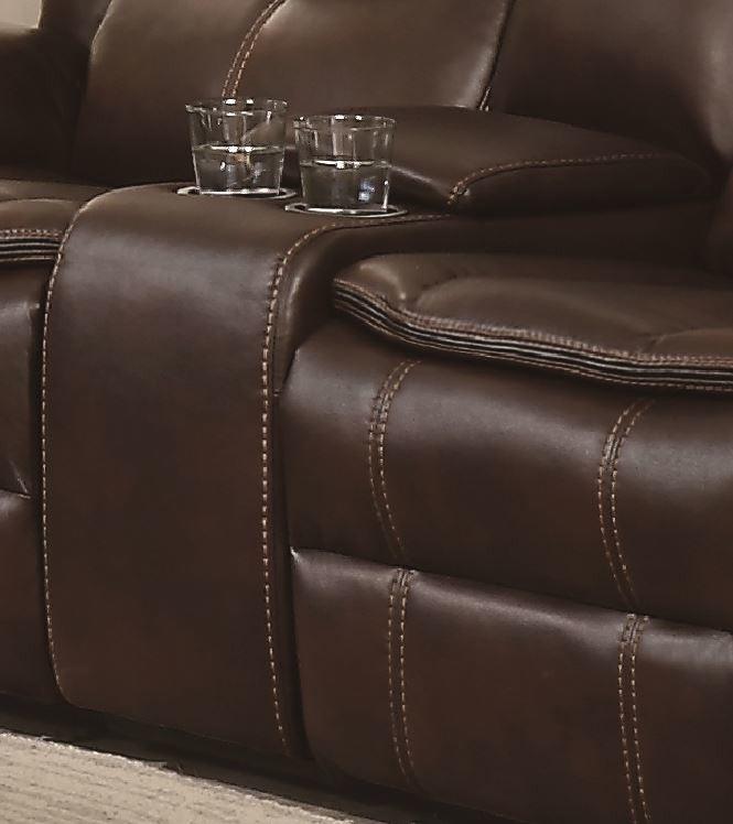 Bastrop Brown Reclining Loveseat by Homelegance at Eve Furniture