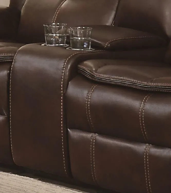 Bastrop Brown Reclining Loveseat by Homelegance at Eve Furniture