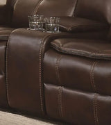 Bastrop Brown Reclining Loveseat by Homelegance at Eve Furniture