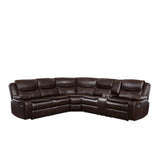 Bastrop Dark Brown 3-Piece Reclining Sectional by Homelegance at Eve Furniture