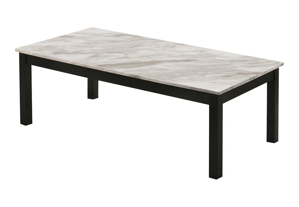 Bates Faux Marble 3-Piece Occasional Table Set White/Black