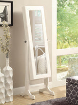 Batista White Jewelry Cheval Mirror with Drawers by Coaster at Eve Furniture