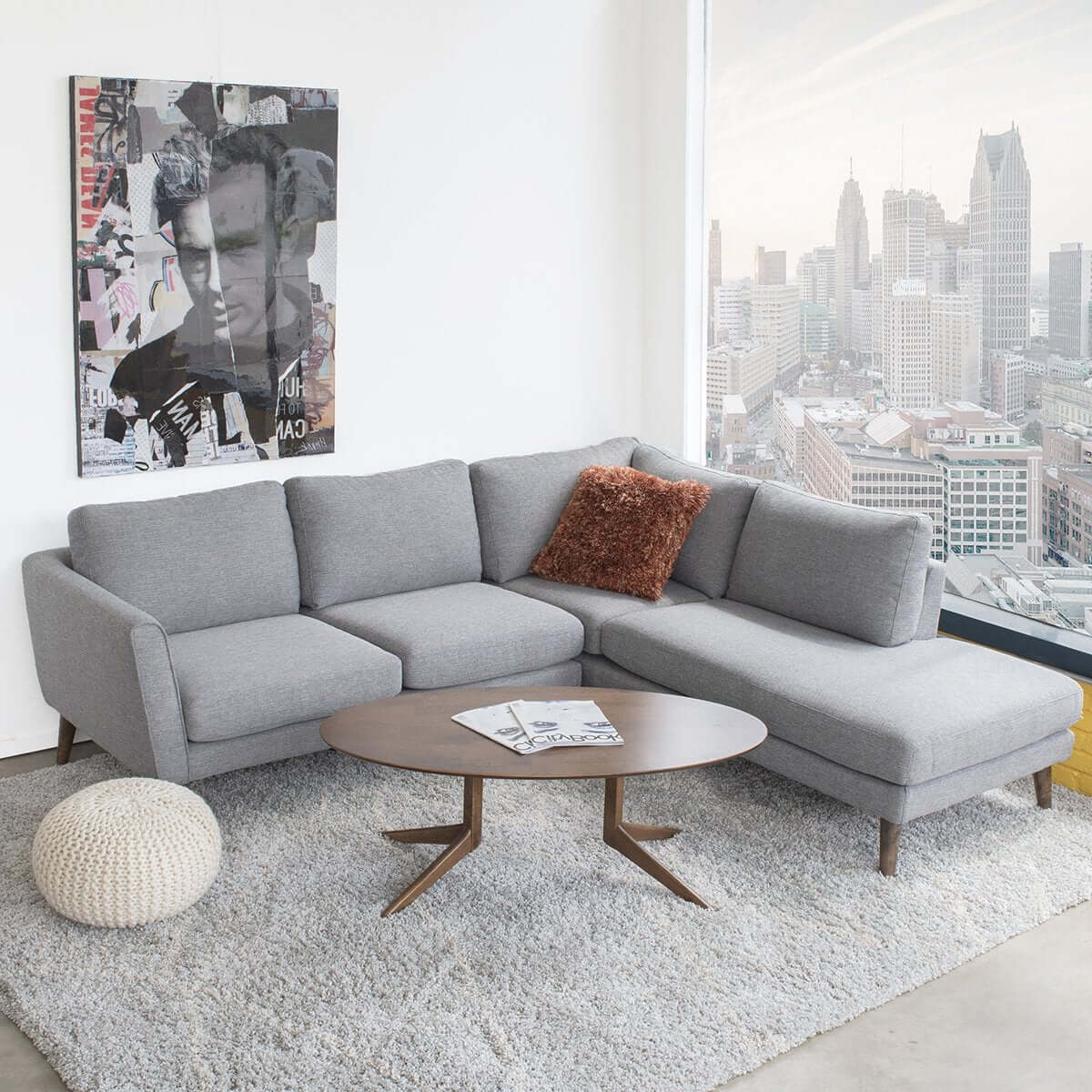 Batres Grey RAF Chaise Sectional