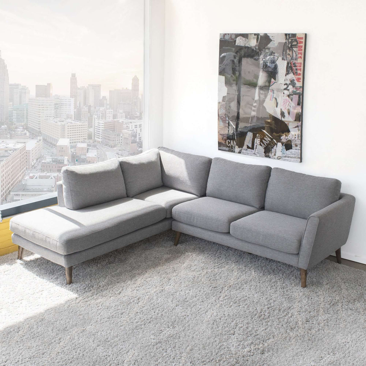 Batres Grey RAF Chaise Sectional